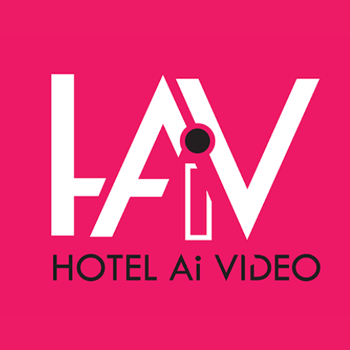 Hotel AI Video logo with modern minimal design for hospitality marketing brand